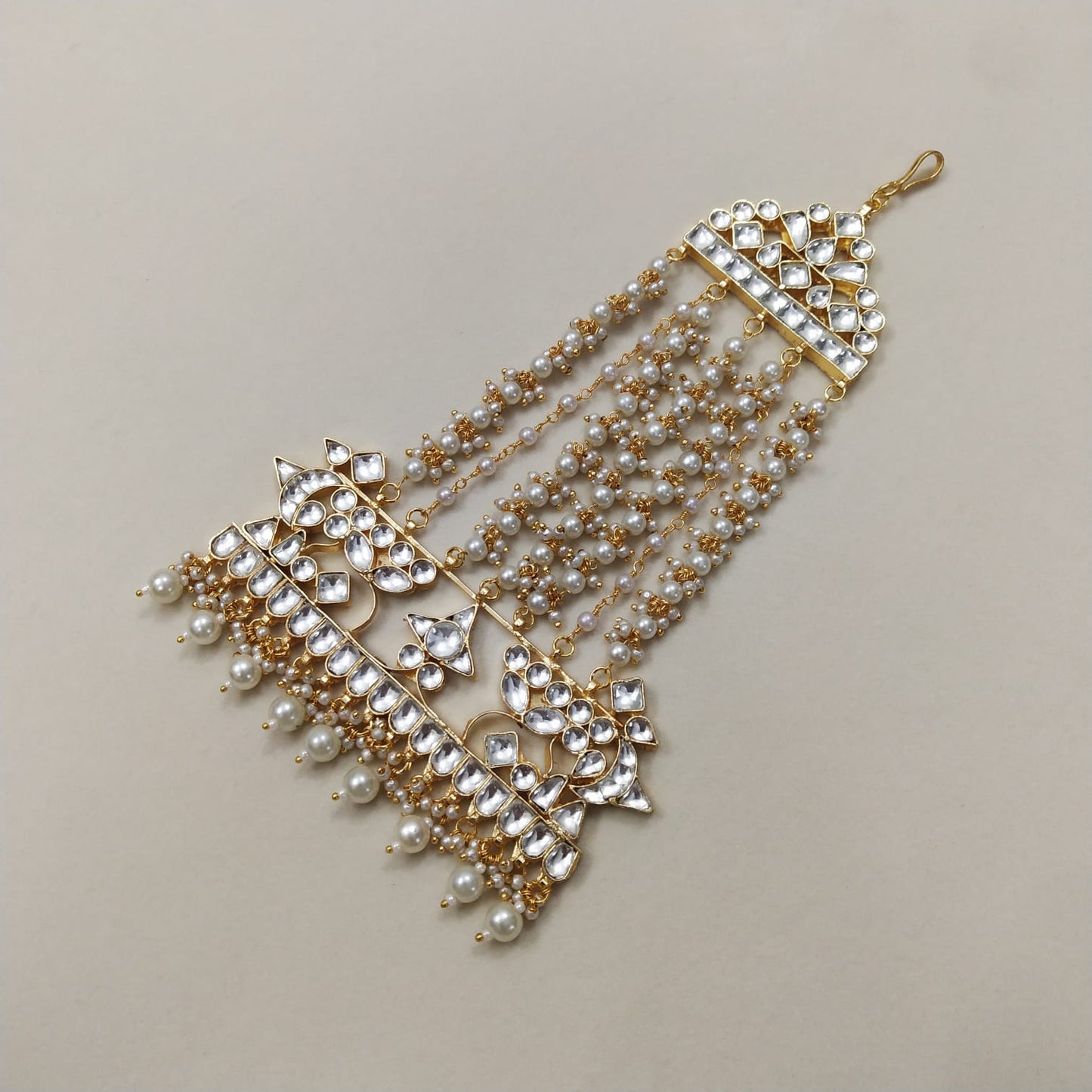 Kundan Passa With Pearl Drops