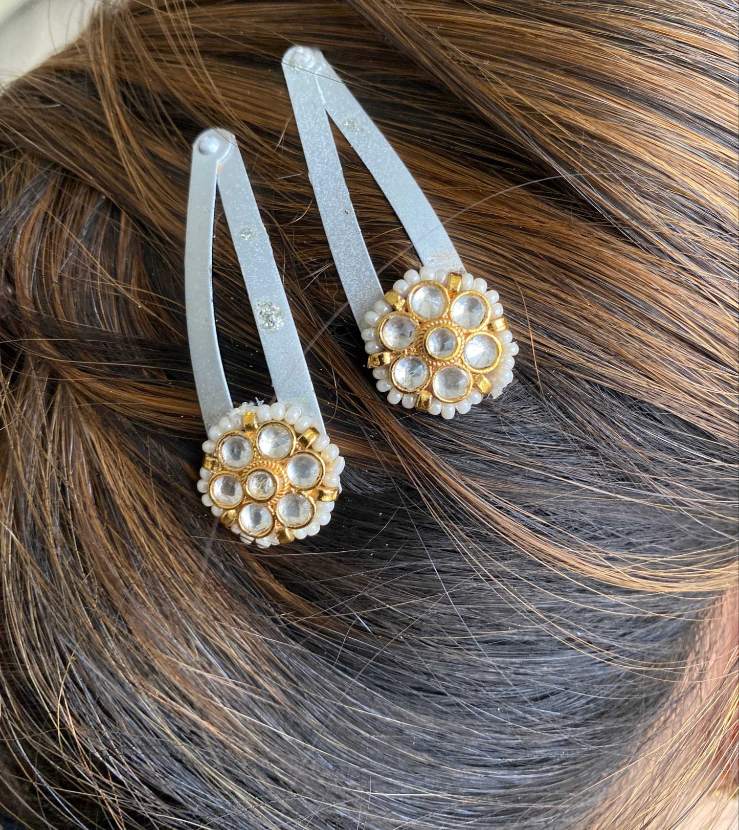 Gold Plated Kundan Hair clip