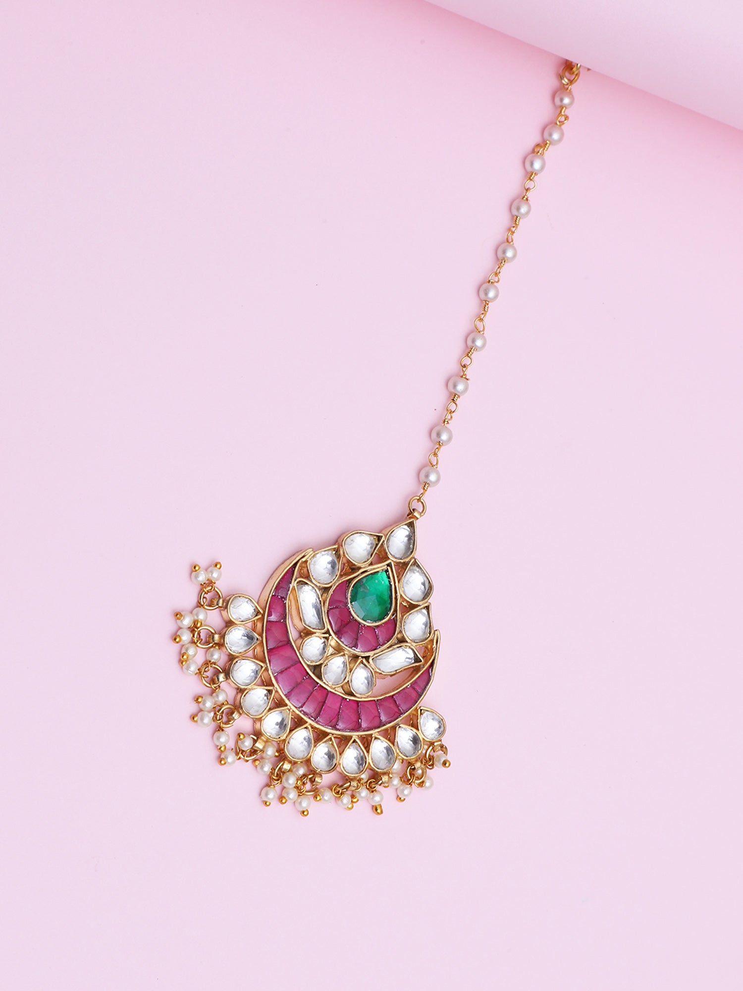 Pink Kundan Tikka