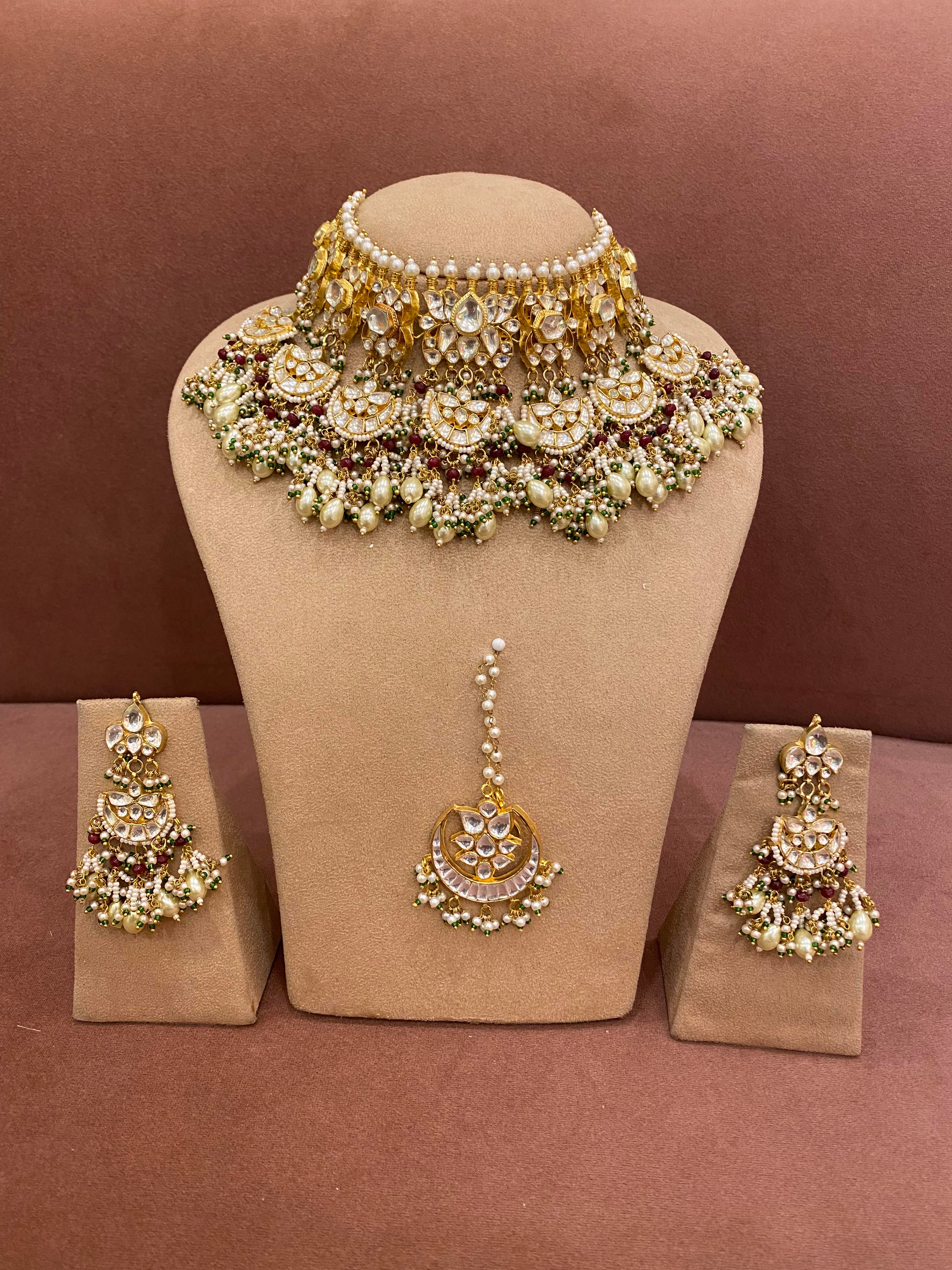 Kundan Choker set with Tikka and Earrings