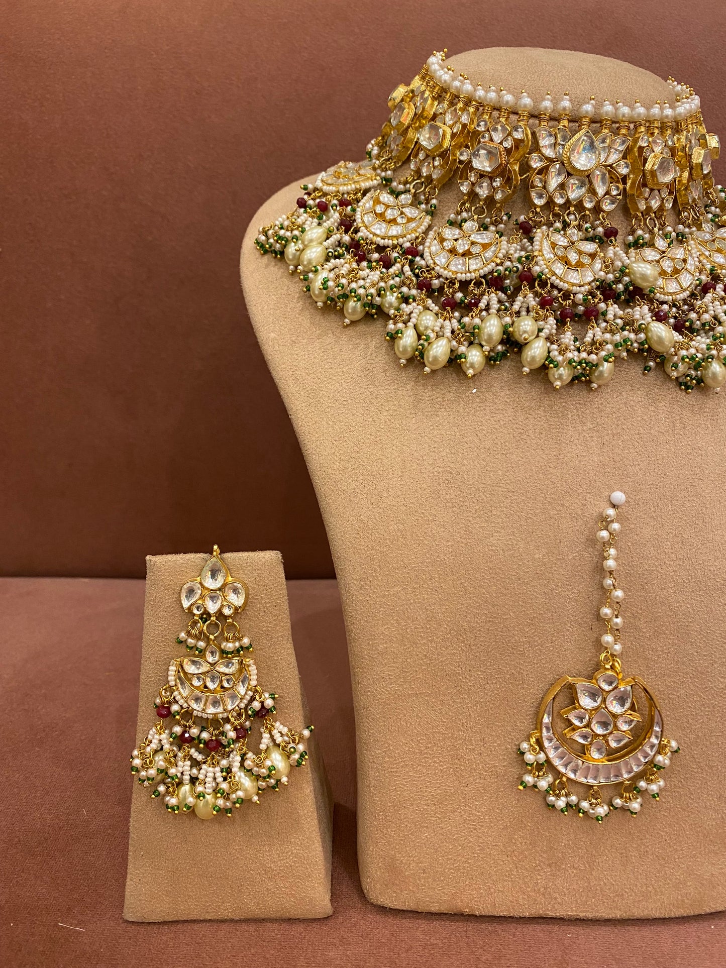 Kundan Choker set with Tikka and Earrings