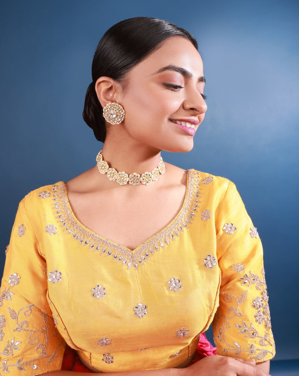 Kundan Floral Choker set