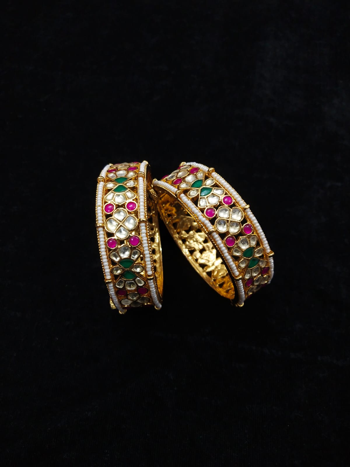 Gold Plated Kundan Multi Bangle