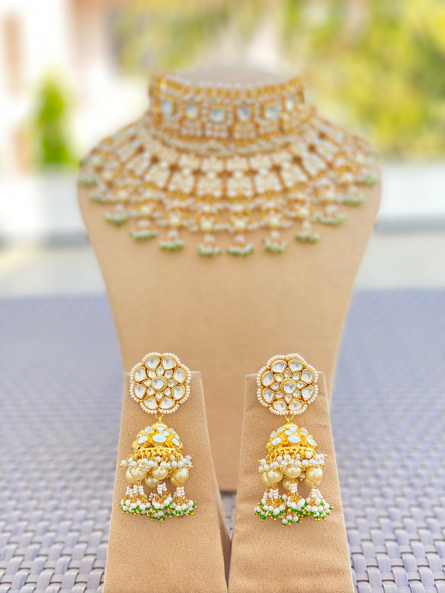 Kundan bridal choker and necklace set